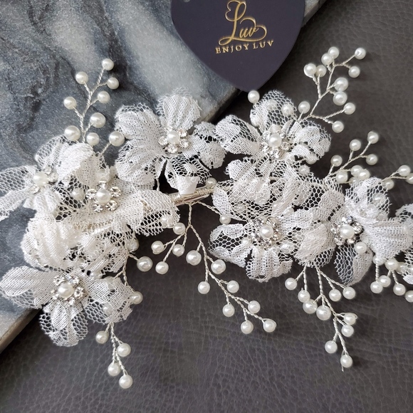 Bride Headpiece Hairpiece Large Lace Floral Bridal main image 4